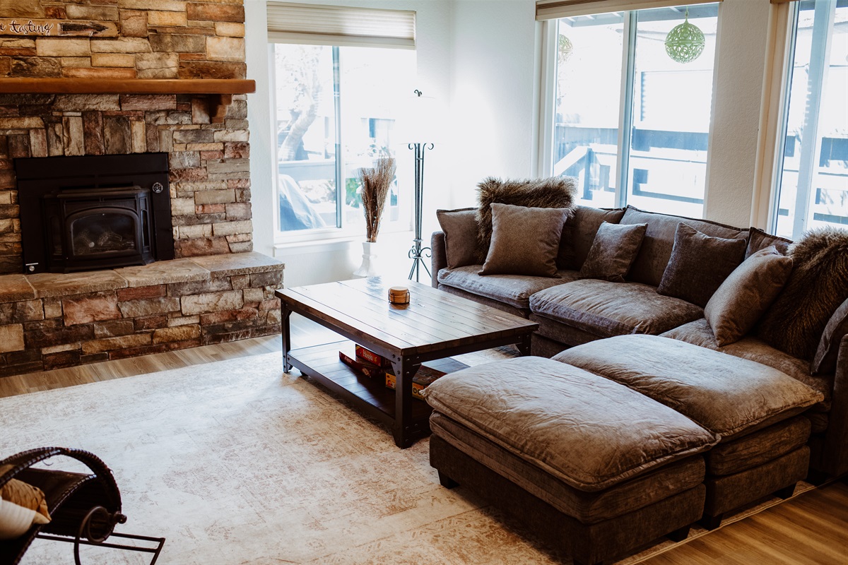 A masterfully designed living room for group relaxation.