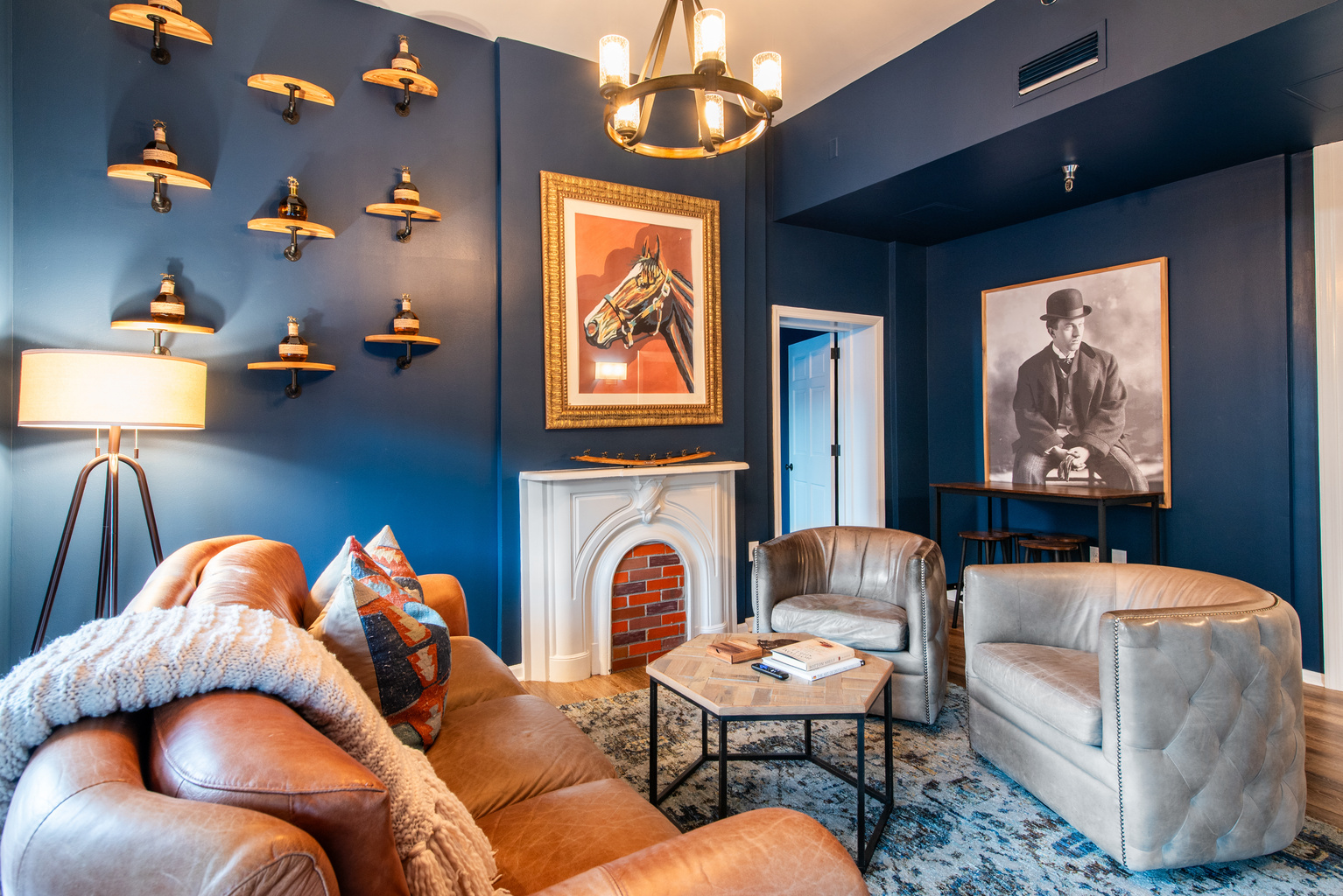 A second view of the suite's sofa and pair of armchairs.