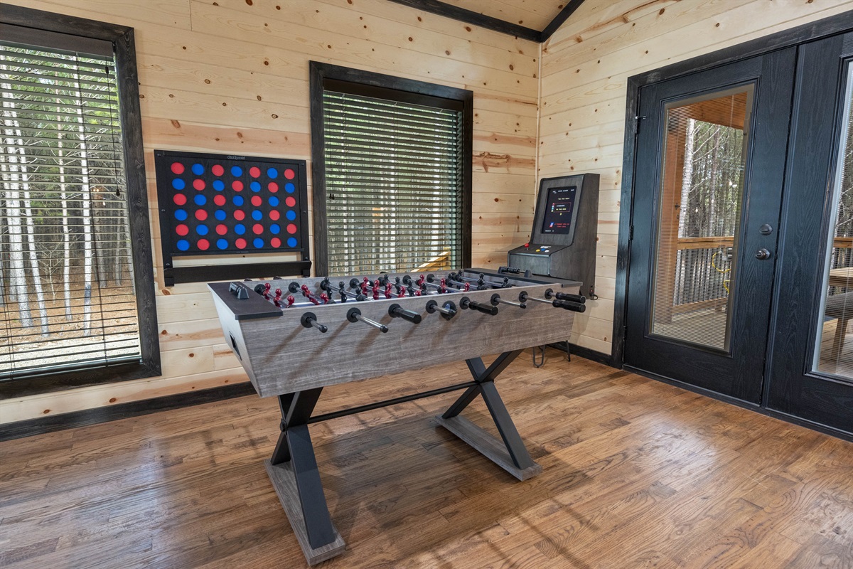 Fooseball, classic arcade, connect 4...