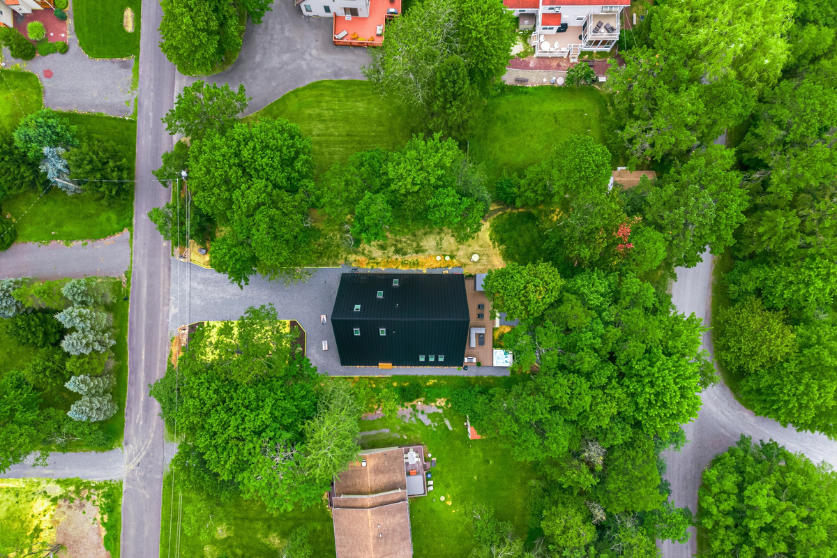Where the house sits in the trees