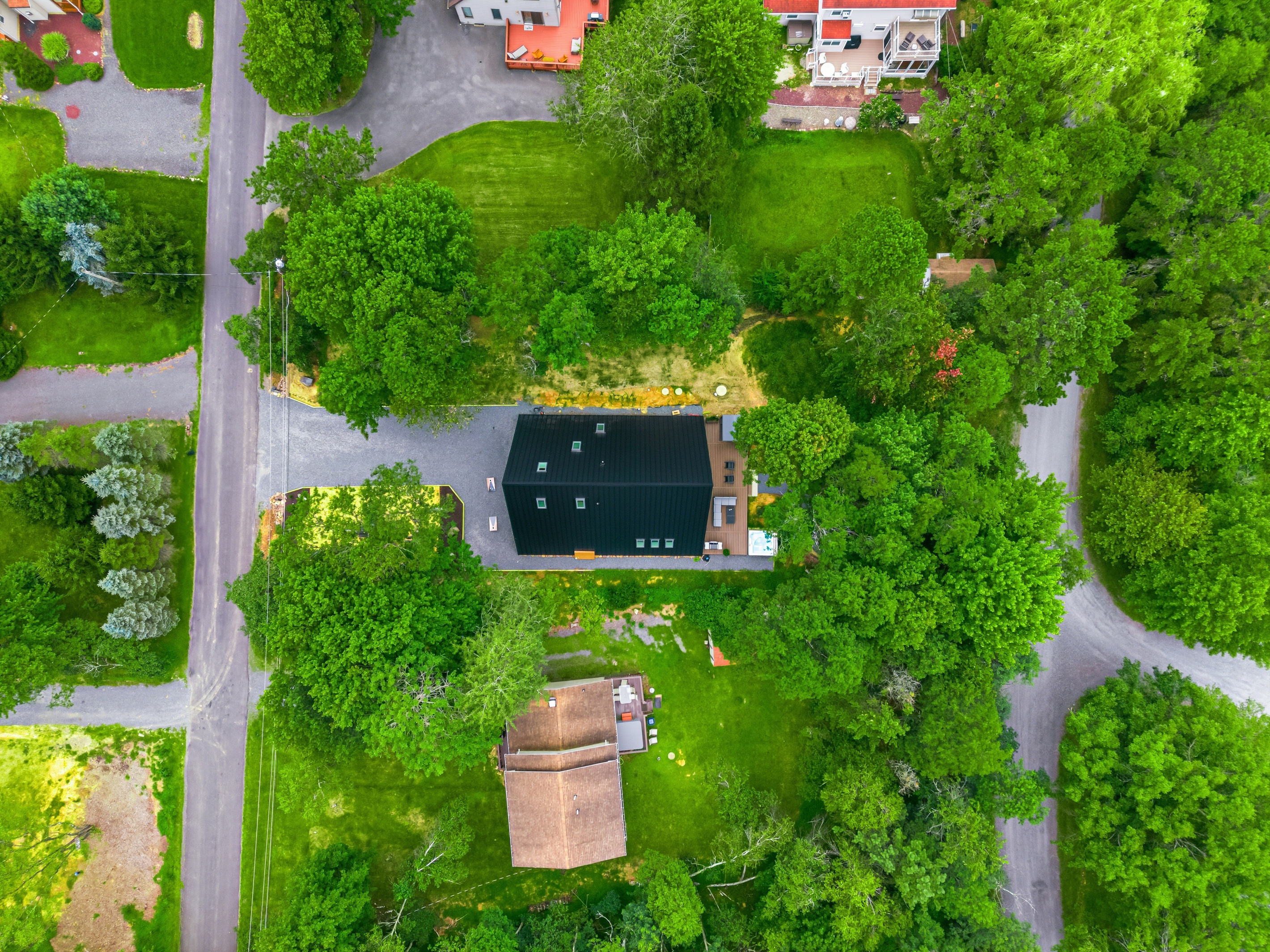 Where the house sits in the trees