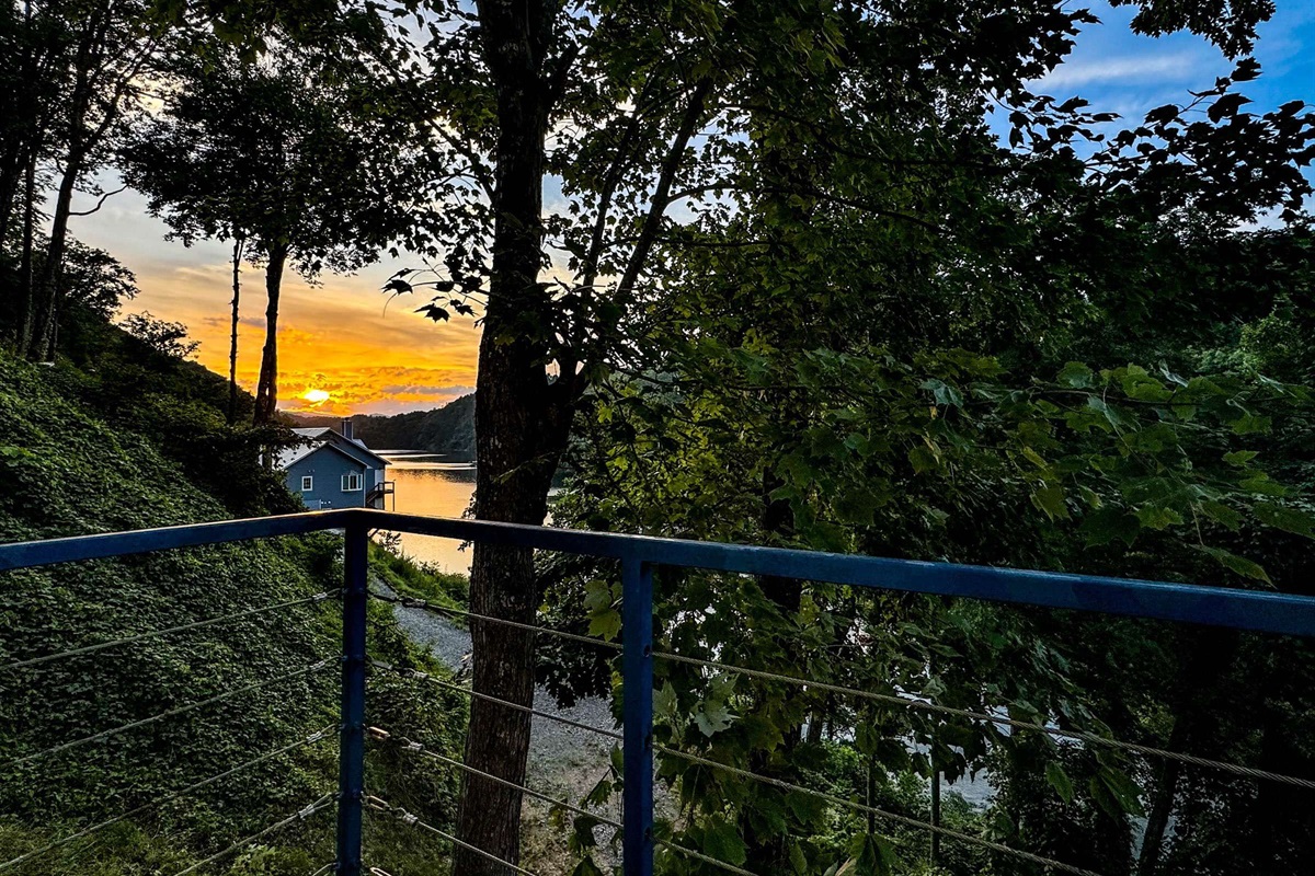 Take in a mountain sunset from the front balcony!