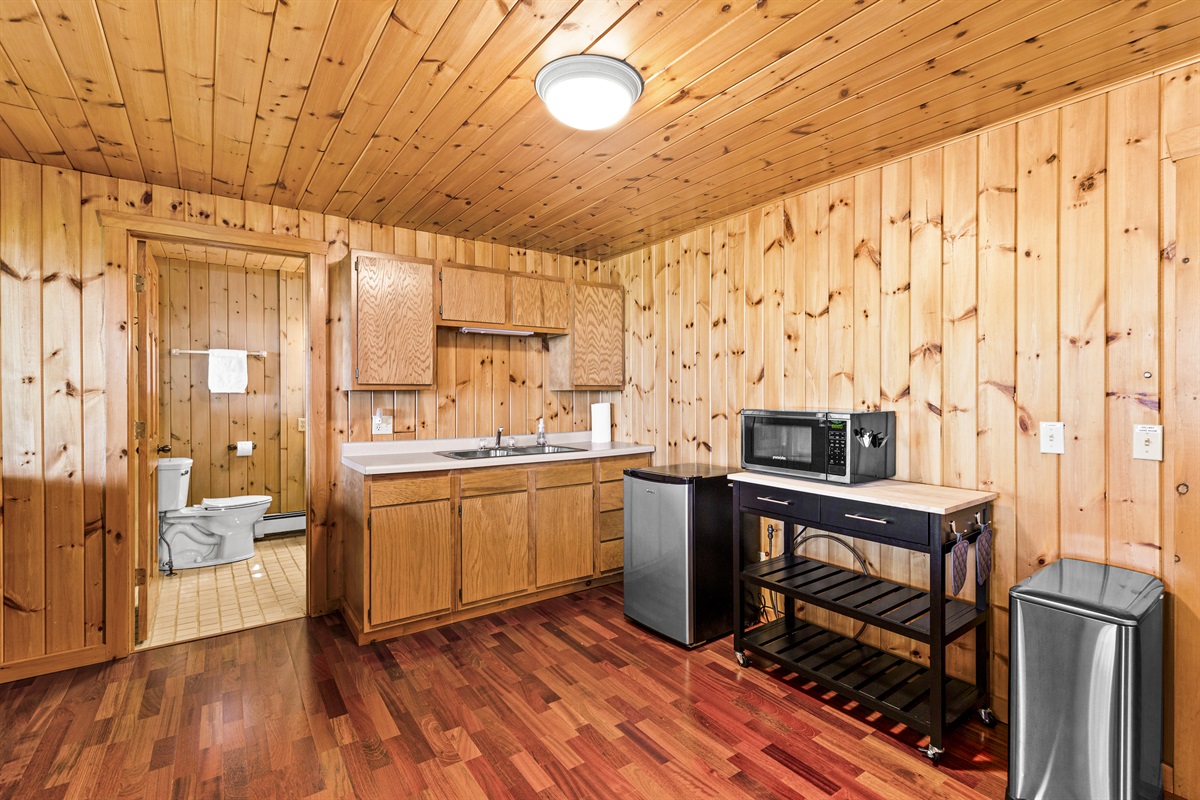 Lower level kitchenette.