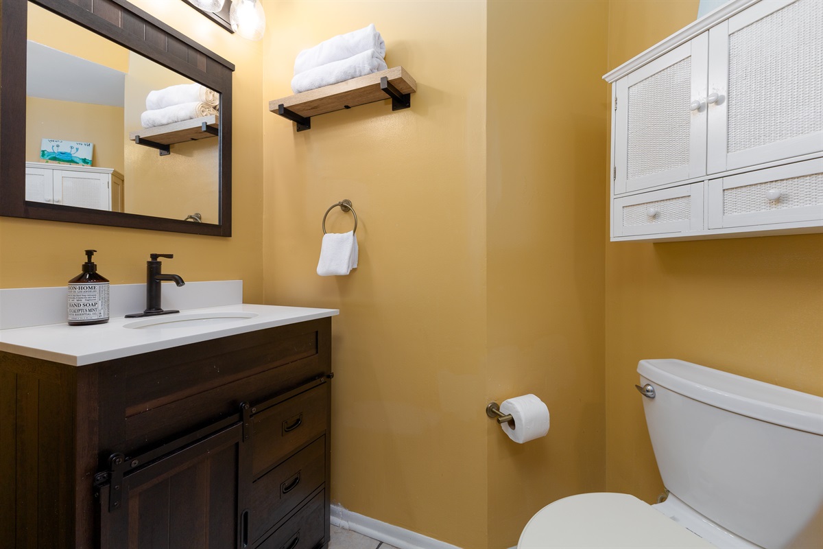 Vanity and countertop in master bathroom