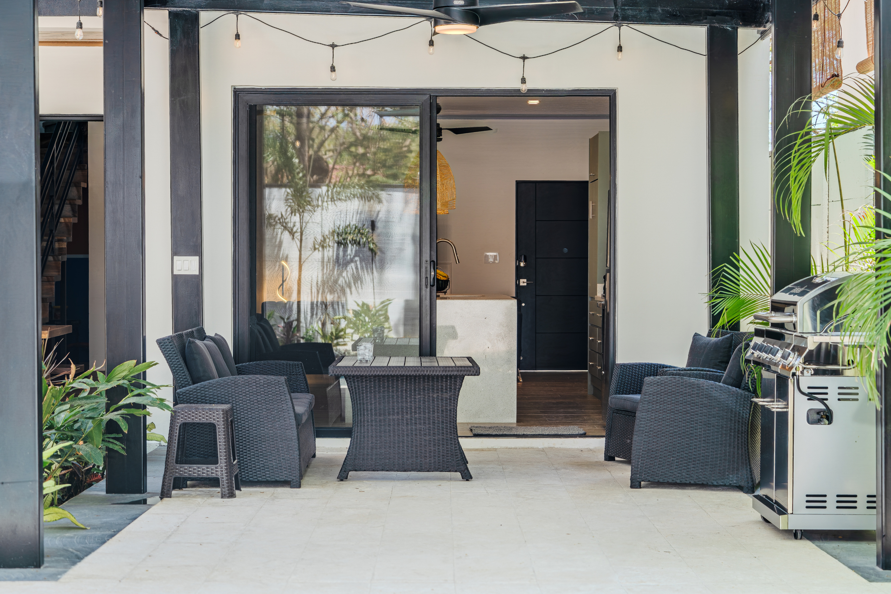 Outdoor dining and lounge seating. You’ll eat here more than inside.