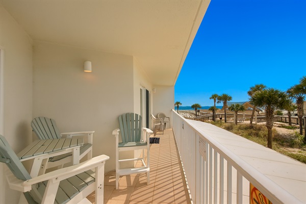 Spacious balcony for watching sunsets