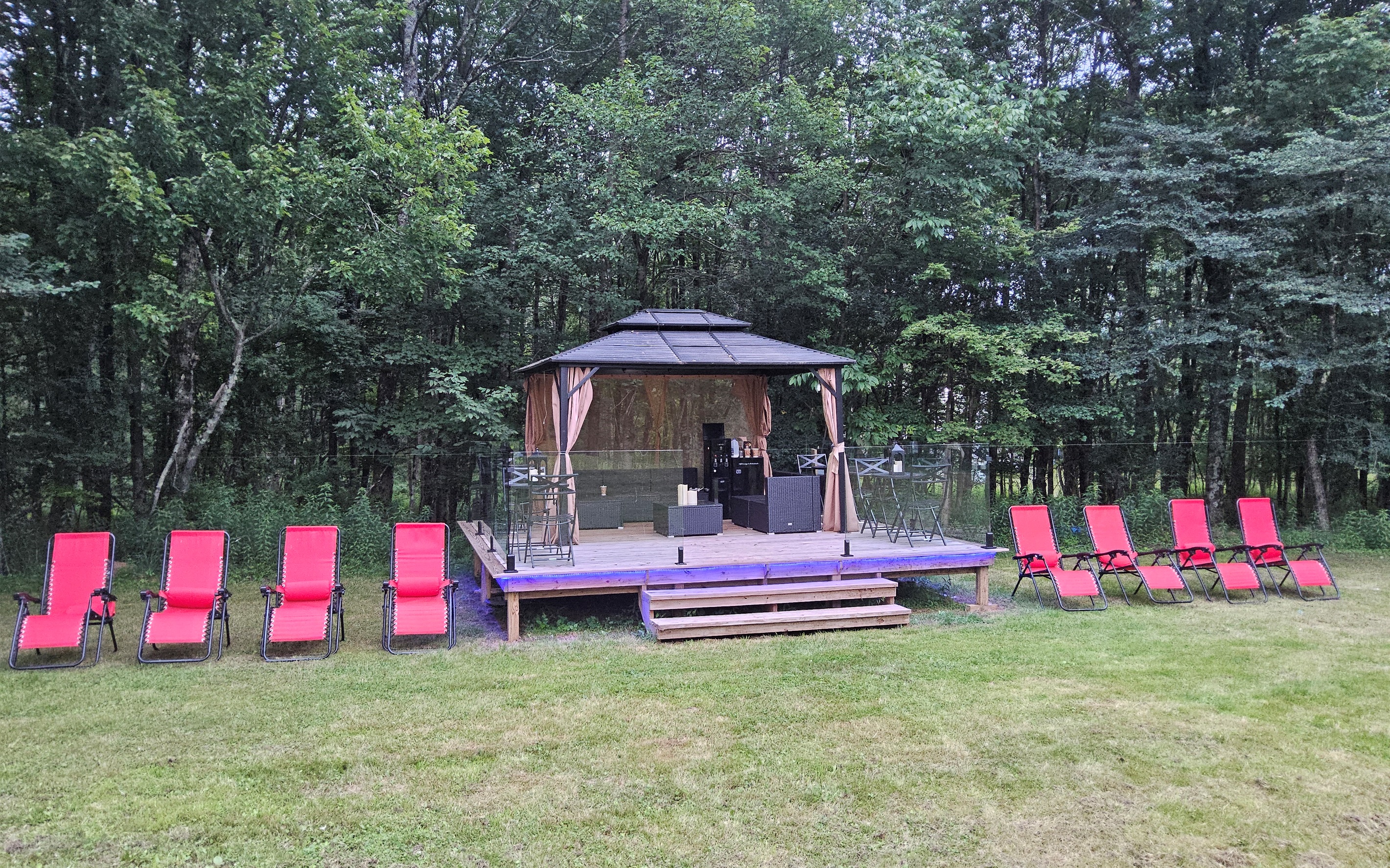 Gazebo with seating tables