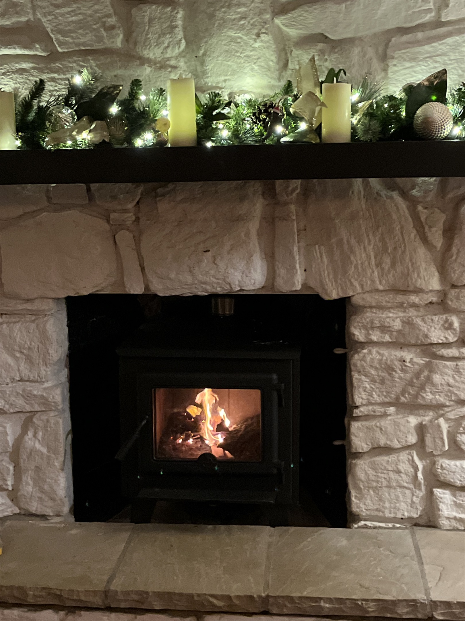 Living Room Fireplace - Firewood Provided