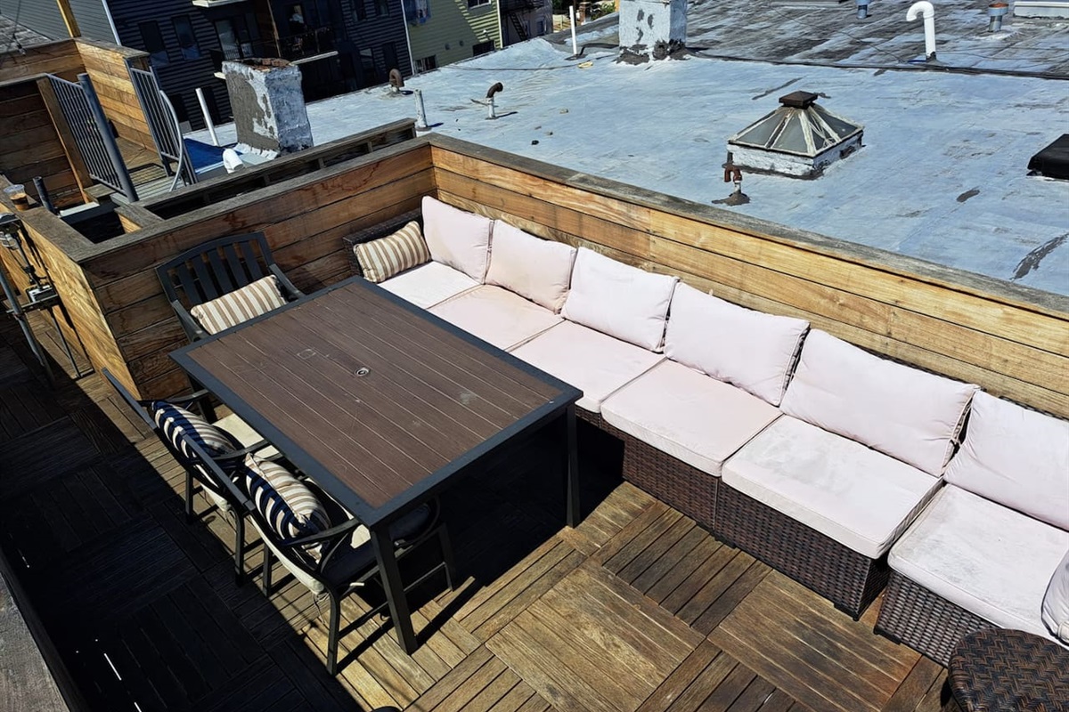 Private rooftop with NYC views