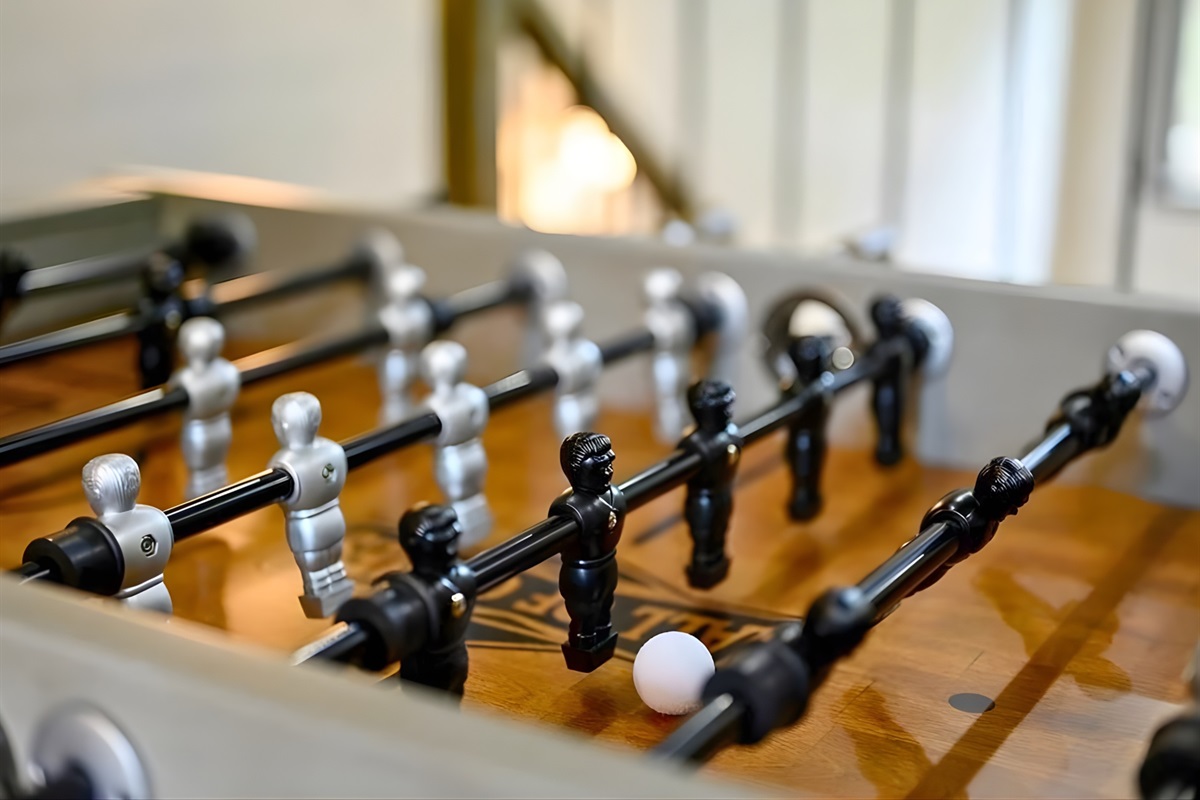 A little friendly competition comes easy with the foosball table ready for tournaments, rematches, and lots of laughs.