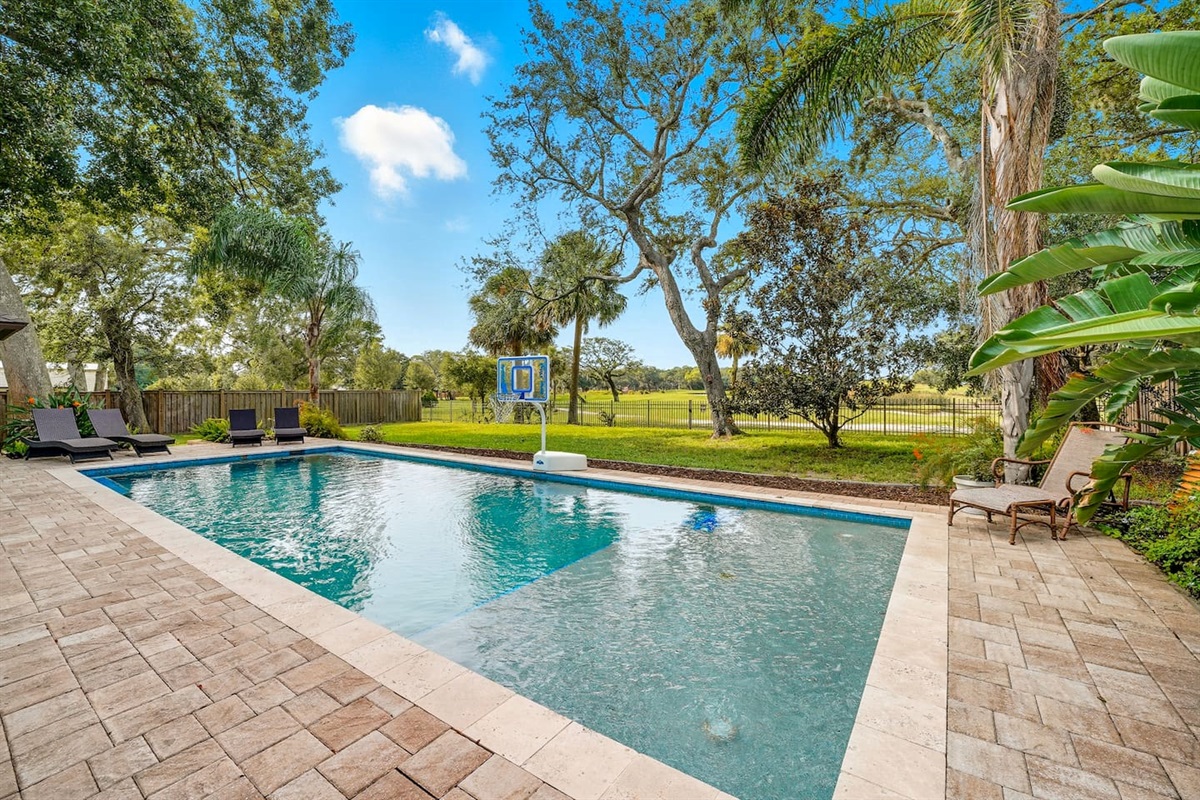 Full fenced in heated pool
