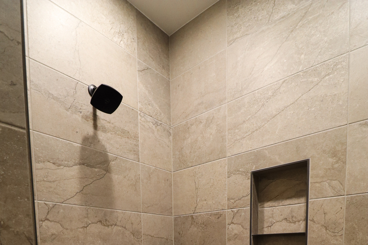Downstairs primary walk in shower.