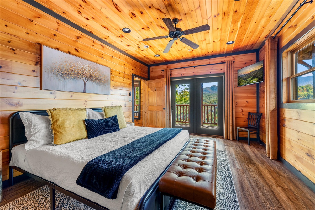 Bedroom 5 (main floor) is handicap accessible and has a king bed along with a private bathroom