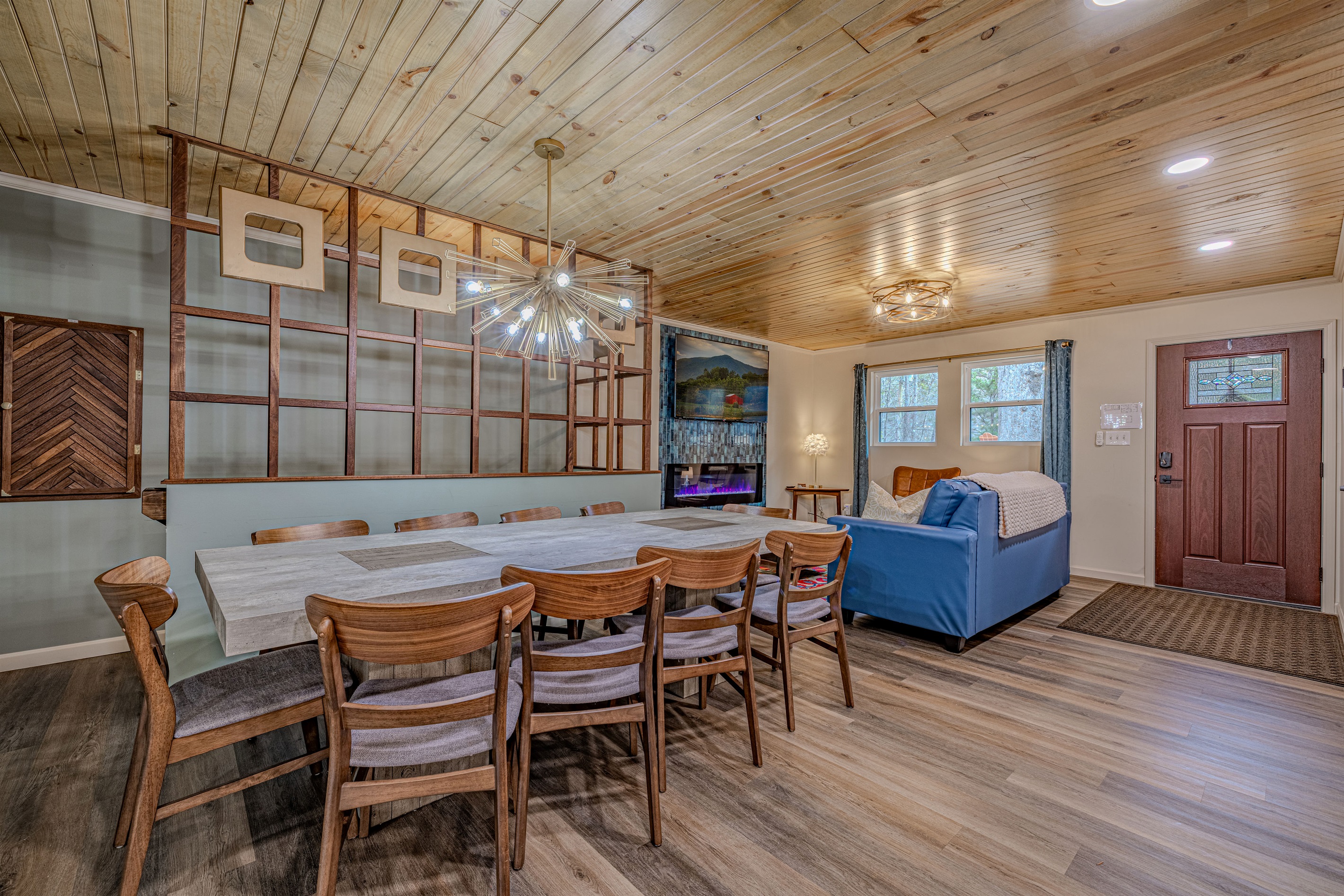 The spacious dining area serves as the heart of the home, ideal for morning coffee or late-night board games.