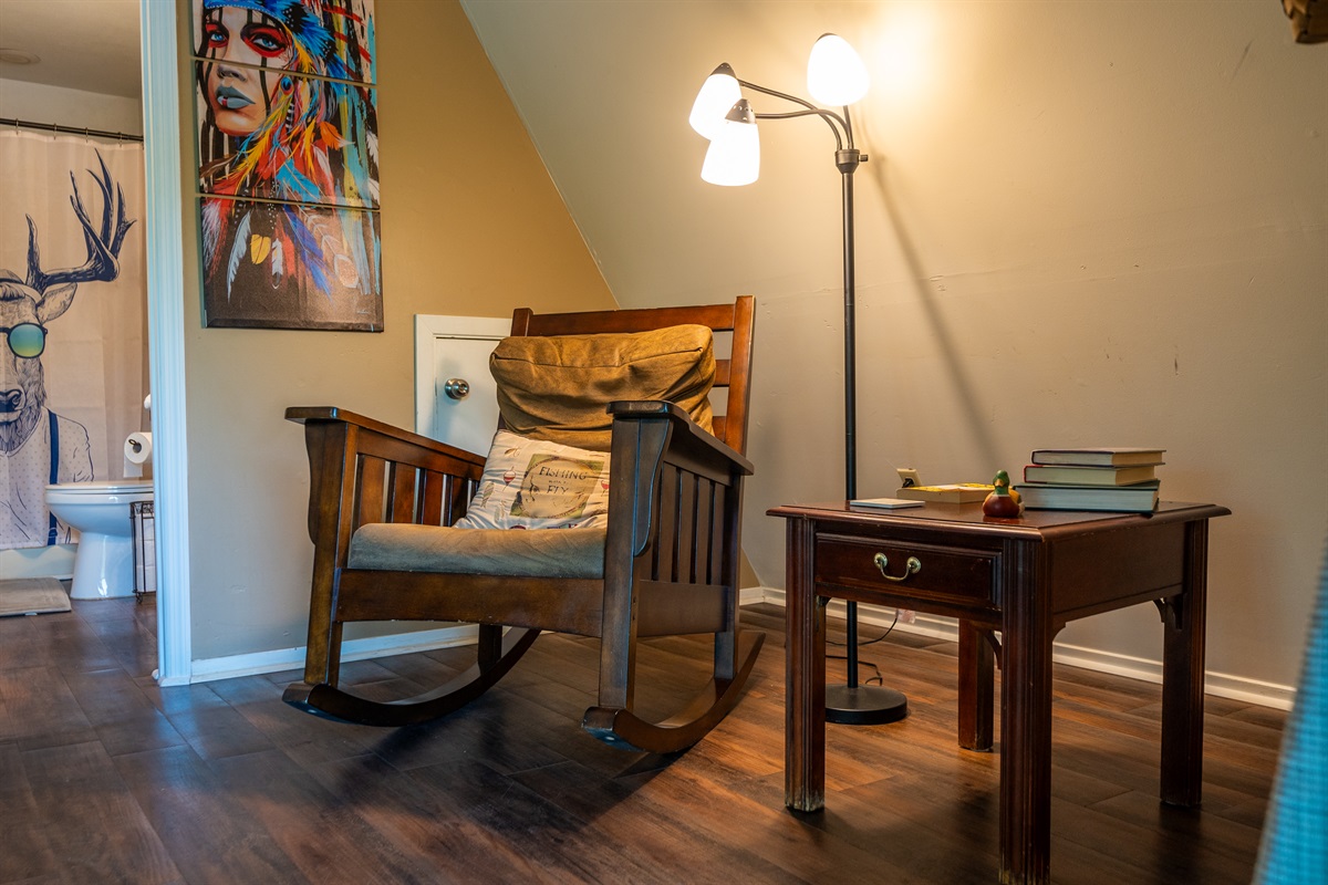 Elegant craftsman style rocker for expanded seating.