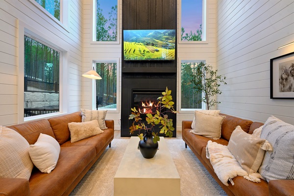 Thoughtfully styled decor and soft lighting create a calm, welcoming atmosphere.