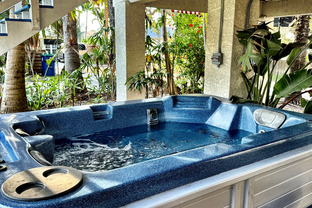 Relax with the warm, bubbly spa waters