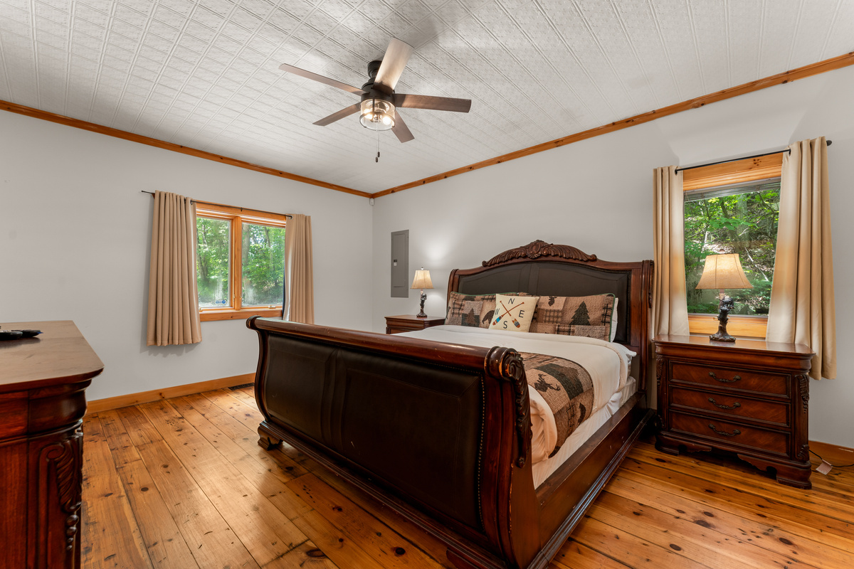 Bedroom #2 is located on the main floor and has a king size bed.