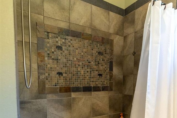 The bear bath custom tile work.