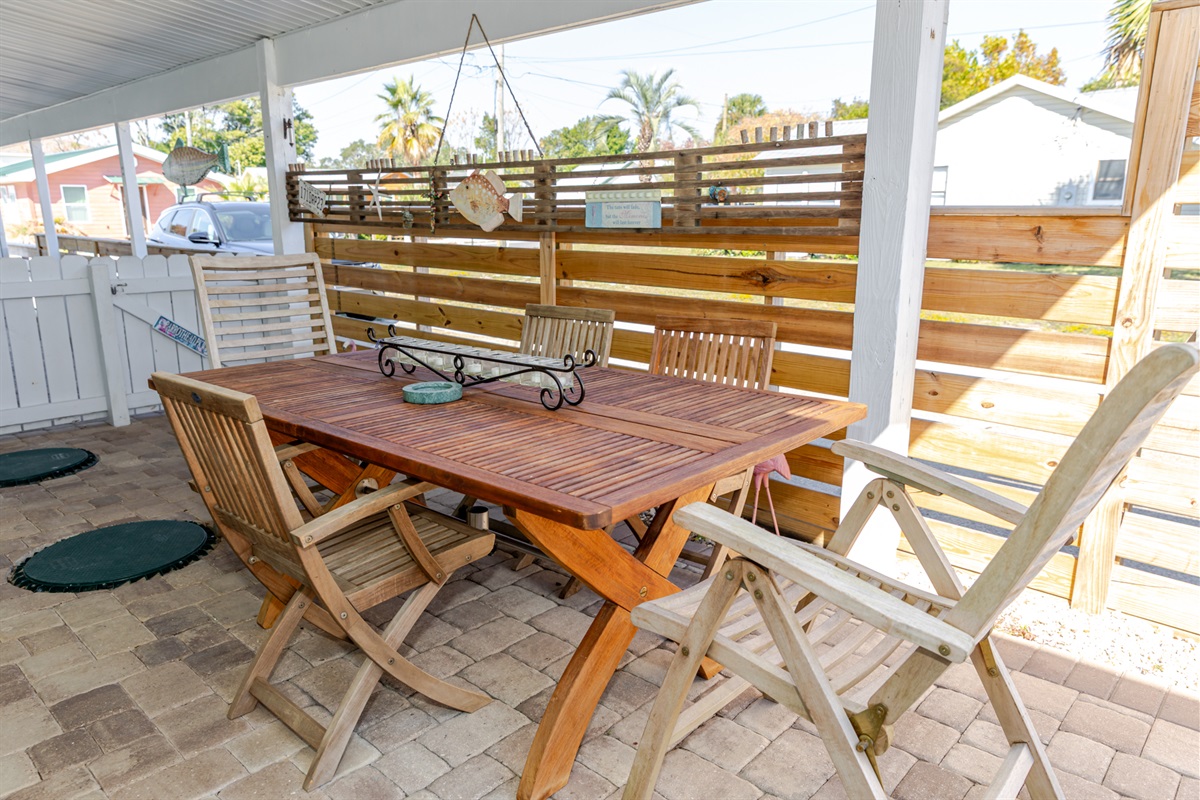 Back covered sitting area
