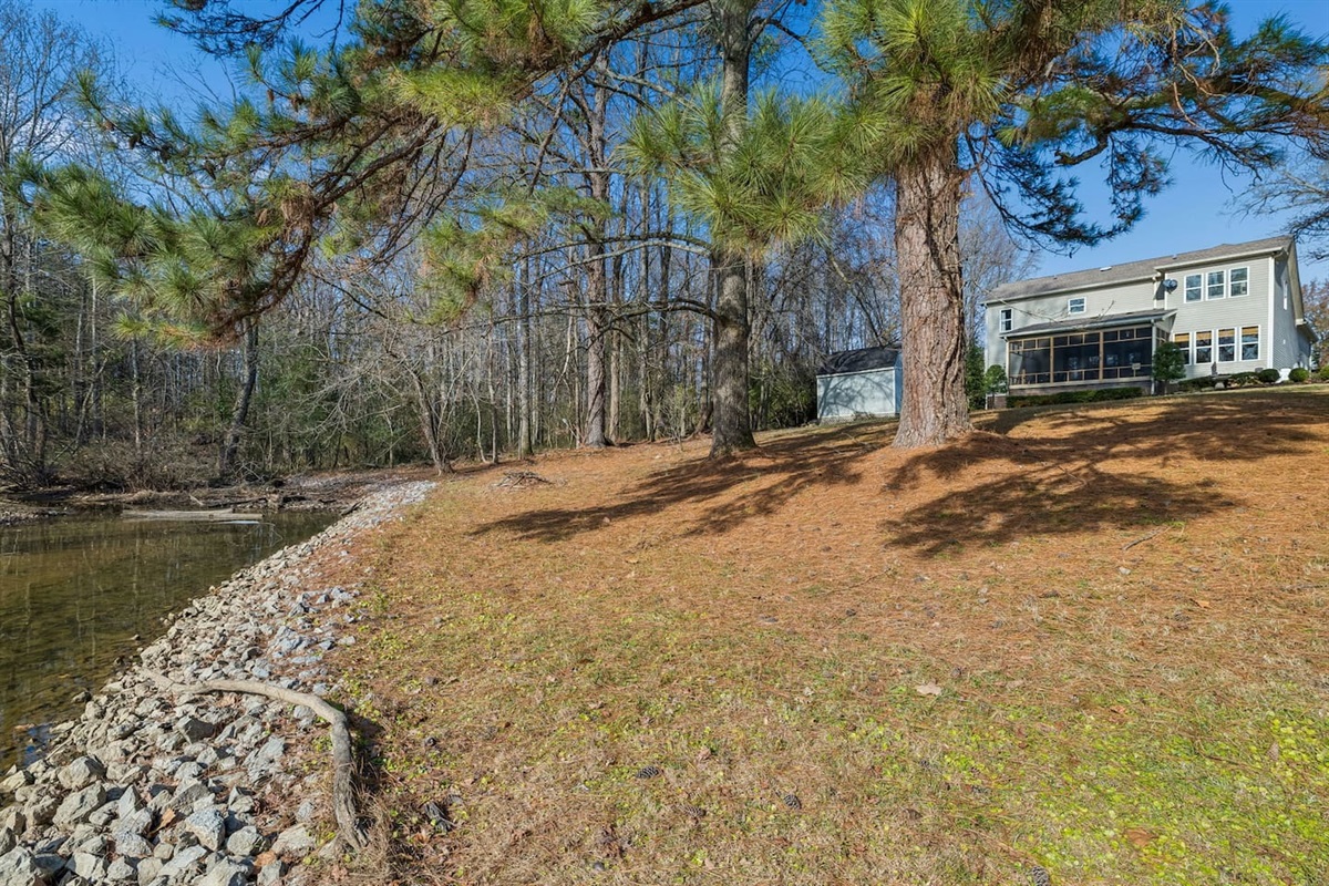 View of Screen Porch from Lake Front