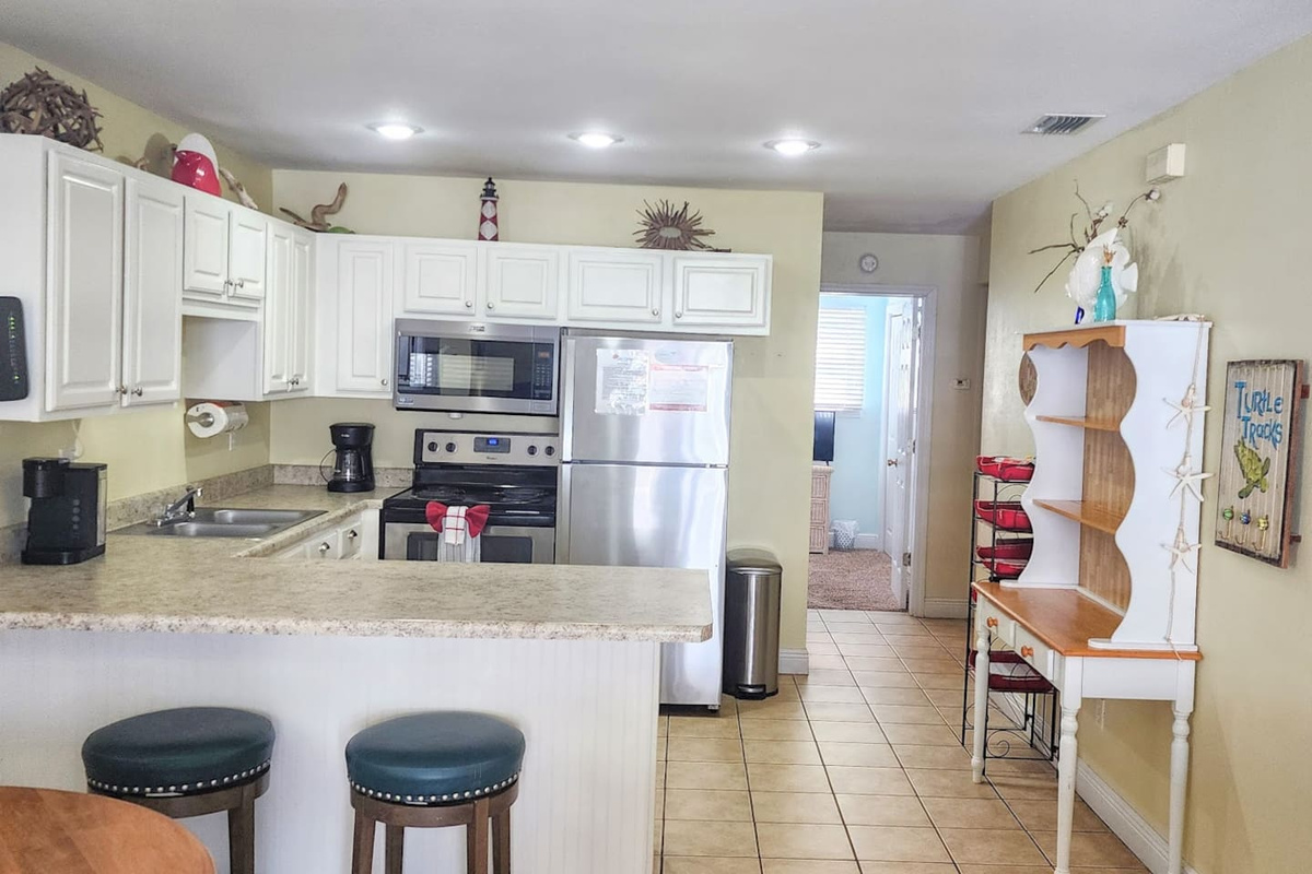 Make your morning coffee your way &mdash; Keurig, drip maker, fully stocked drawers. Breakfast without hunting for anything.
