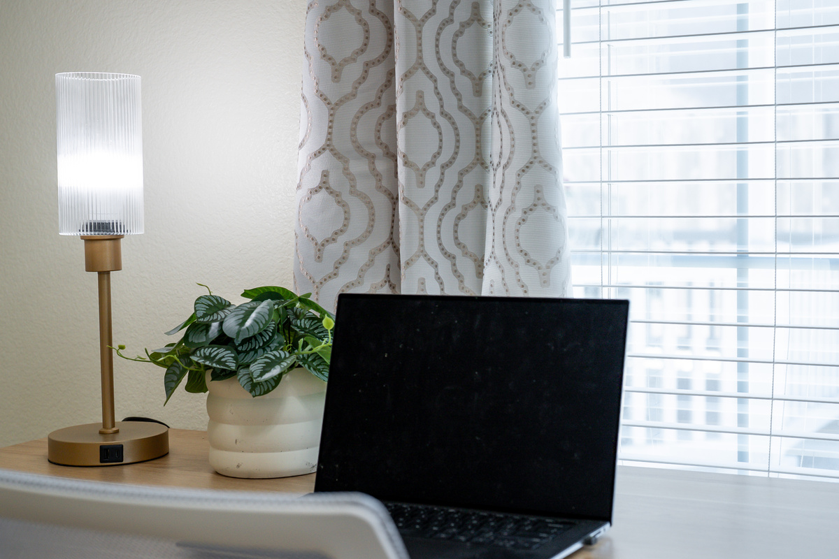Whether you're checking emails or attending virtual meetings, the dedicated workstation provides a quiet and convenient work-from-home setup.
