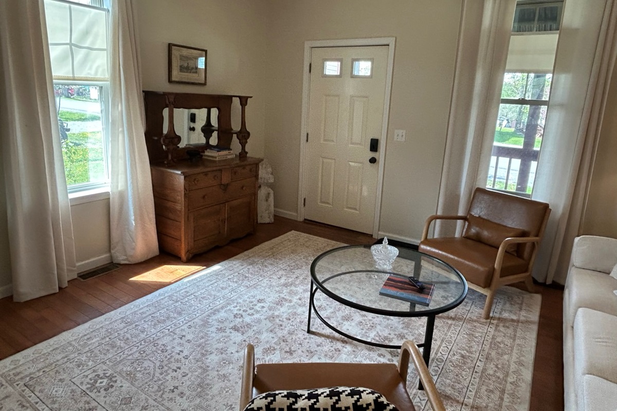 Front door opens to living room