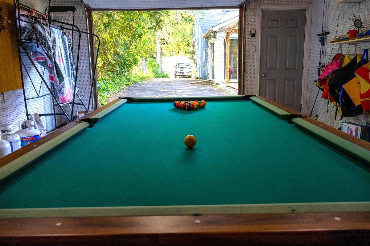 Game Room: Darts, Pool, Basketball Shooter, life jackets , outdoor games (badminton , Boche ball, lawn darts, cornhole, croquet, and more!)