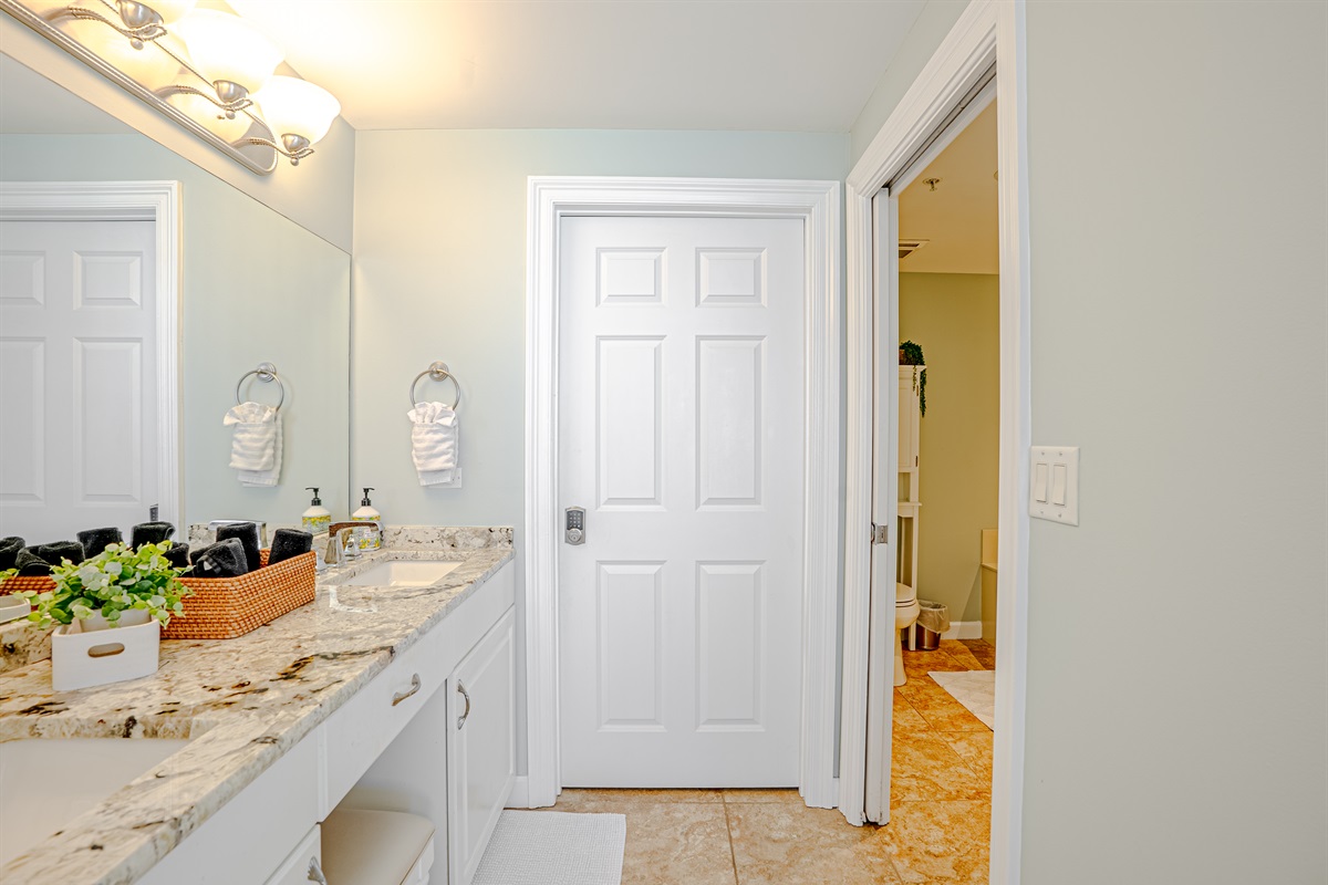 Master bathroom double vanity