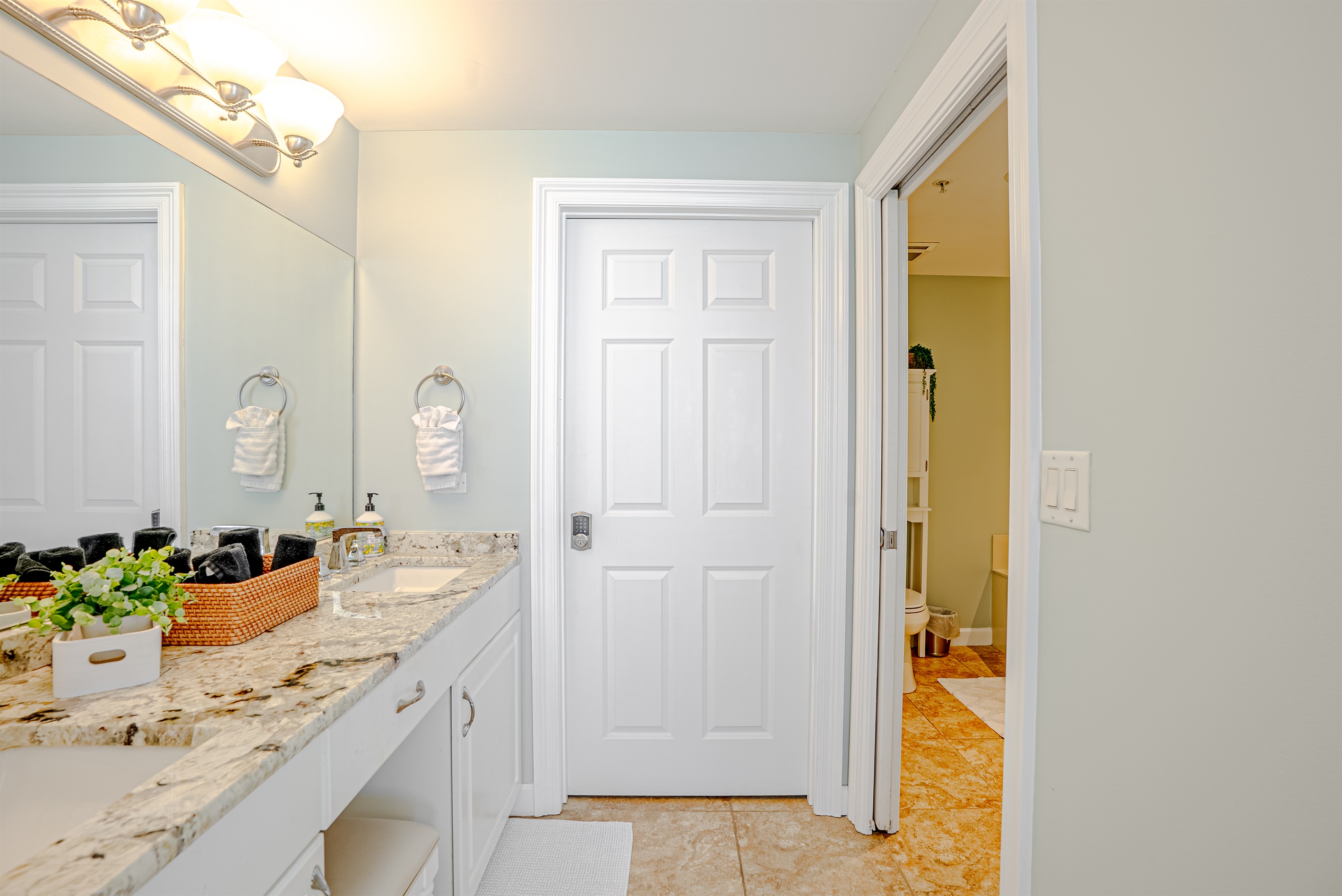 Master bathroom double vanity