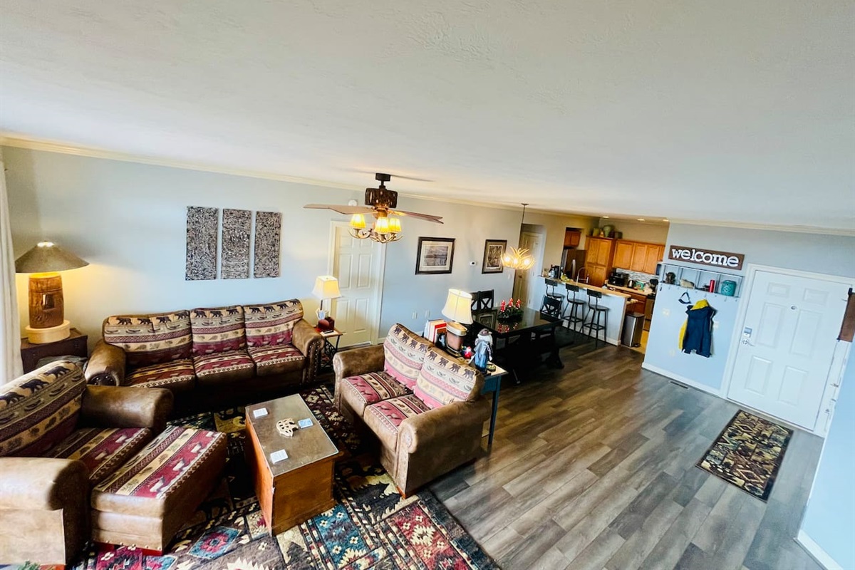 Living Room, Dining Room, Kitchen