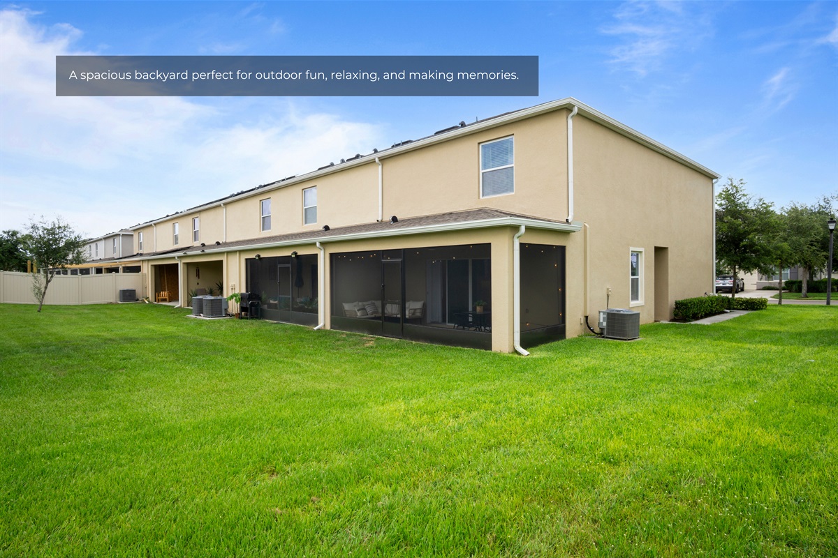 A spacious backyard perfect for outdoor fun.