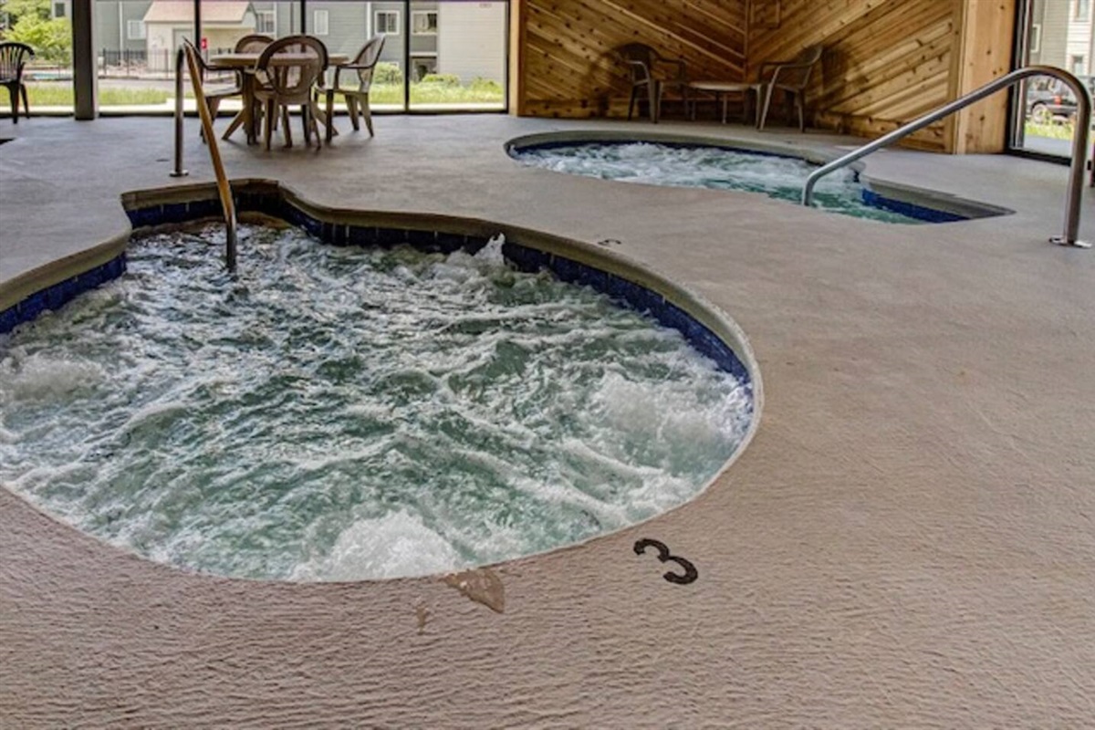 Two hot tubs spas! Open daily til 9:45pm