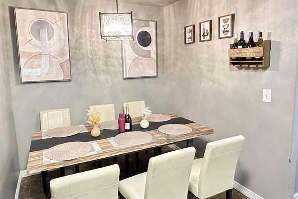 Share laughter and great food at the 6-seater dining table.