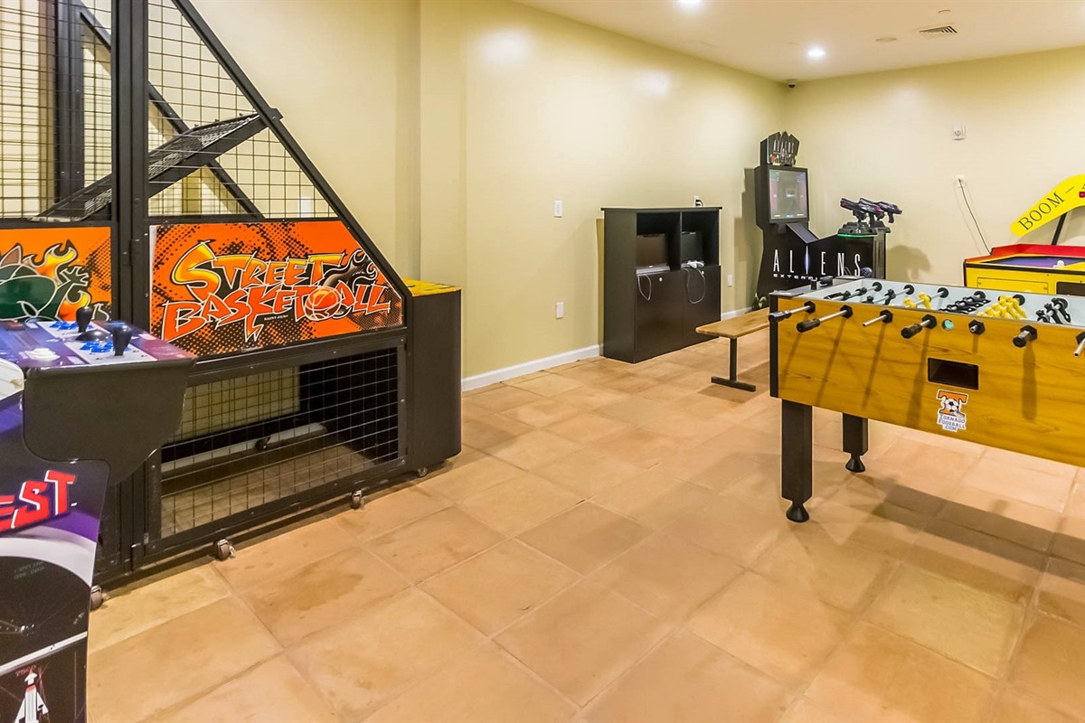 Fun for all ages! Our onsite game room is packed with classic arcade favorites like air hockey, foosball, and more, providing the perfect place for a little friendly competition.