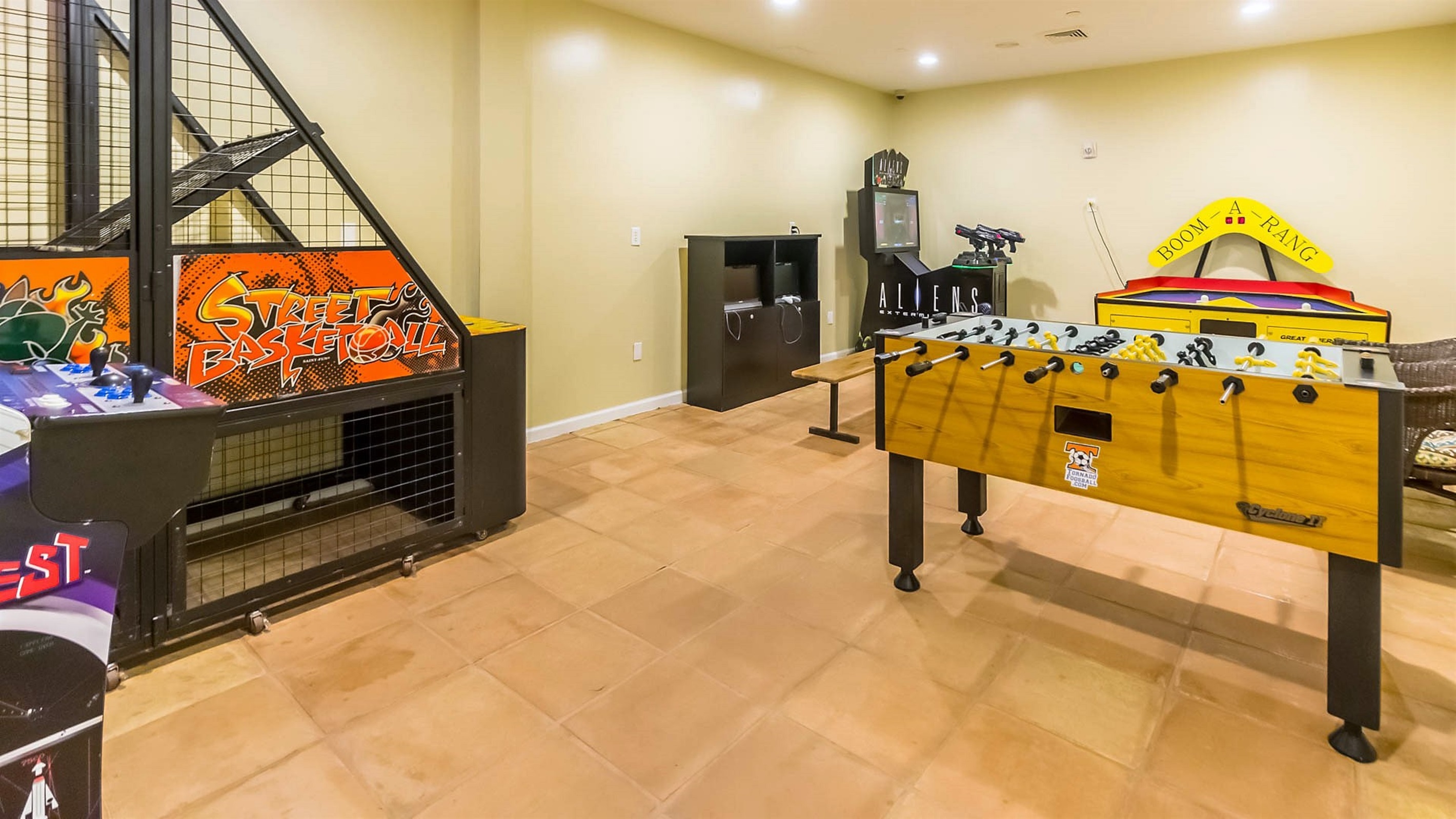 Fun for all ages! Our onsite game room is packed with classic arcade favorites like air hockey, foosball, and more, providing the perfect place for a little friendly competition.