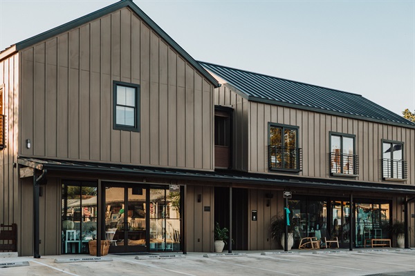 Gaines Ranch on the Square &mdash; five modern Western boutique suites in one curated building, reserved entirely for your group of up to 18 guests.