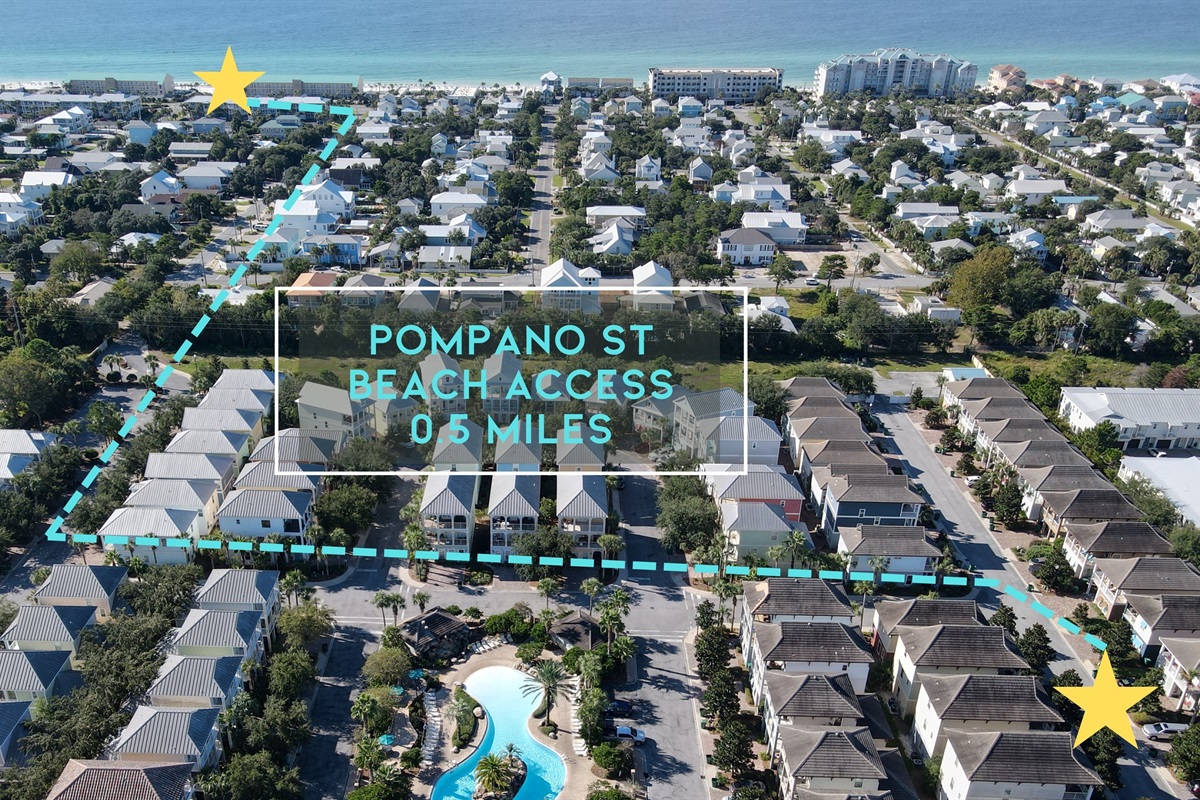 Short neighborhood walk to the beach