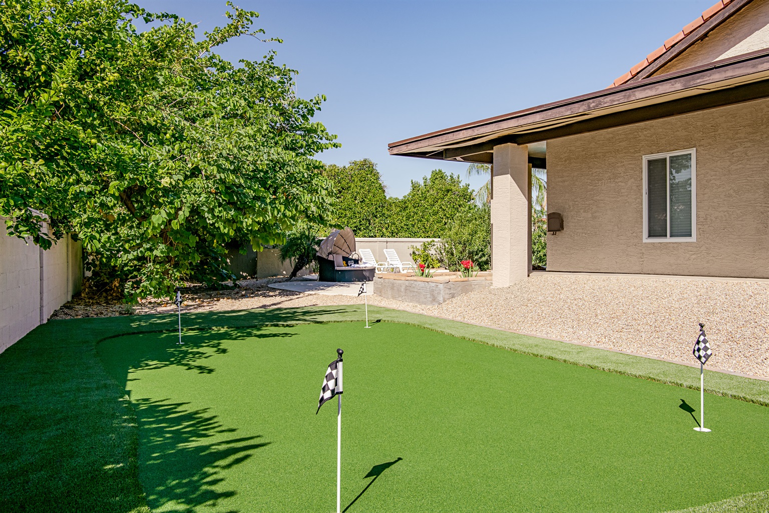 Your private backyard comes with its own mini golf course, turning every day into a fun-filled vacation for all ages.