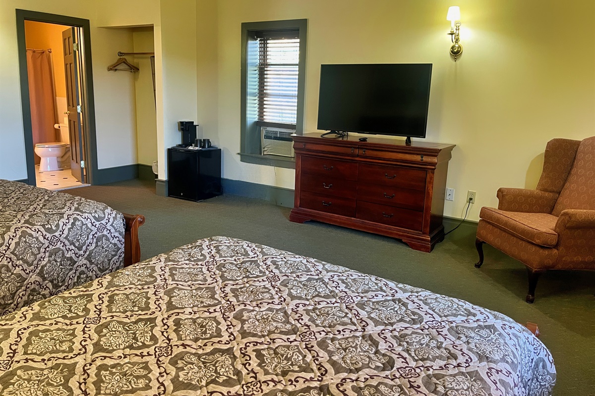 Guest room #6 with large Roku TV