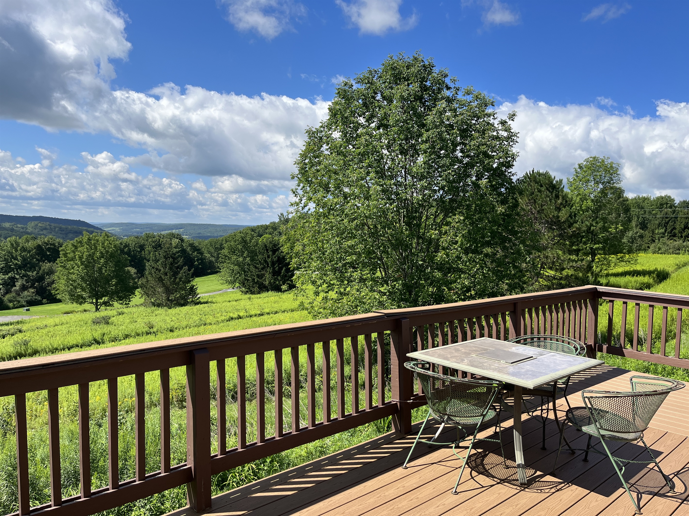 Front deck with long distance views