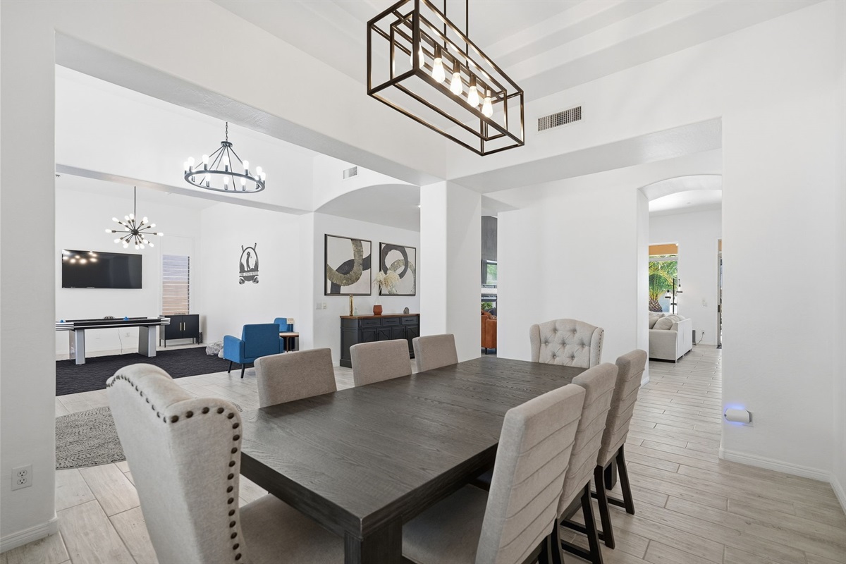 Formal Dining room with seating for eight.