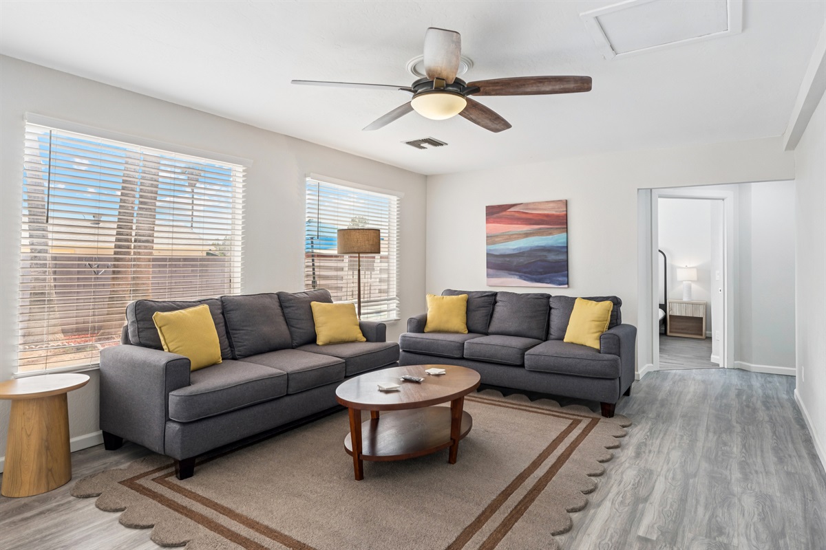 Enjoy this extra space for the family to spread out. It features a sleeper sofa for bigger families