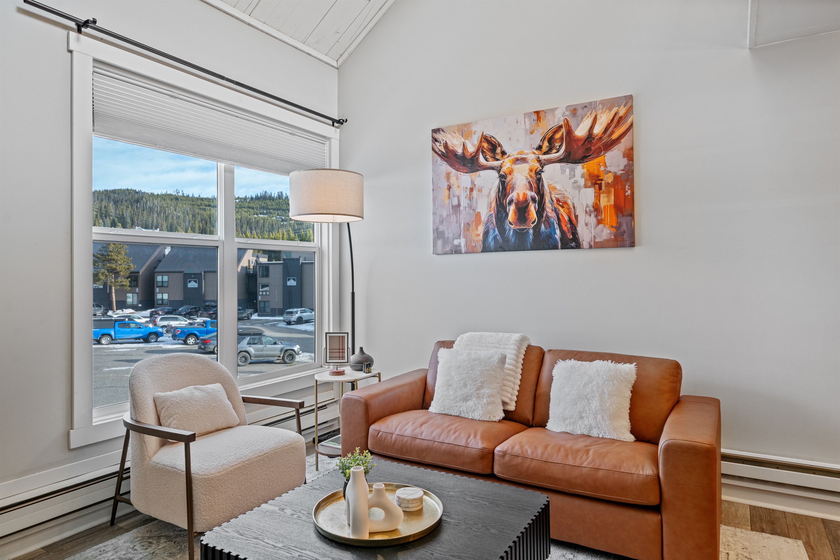 Enjoy a night in, lounging in the spacious living room 