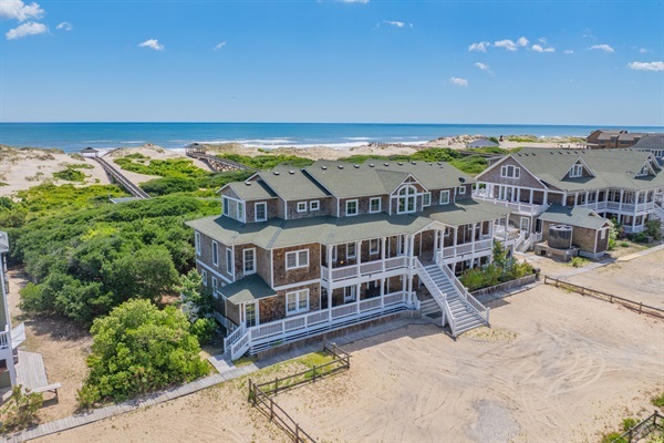 The Heming way Oceanfront side aerial view
