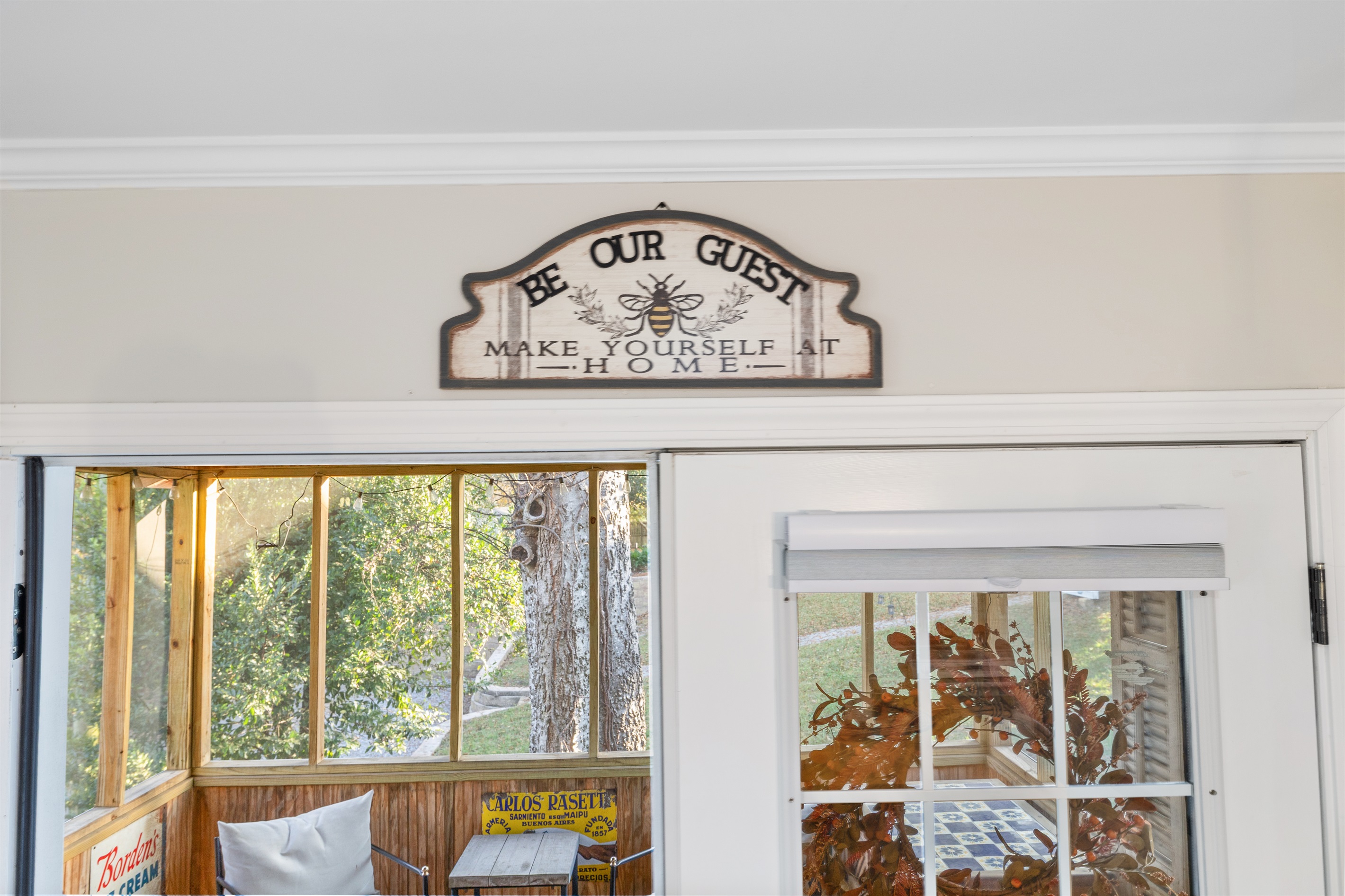 Bee Sweet. Bee Cozy. Honeycomb charm in every detail.