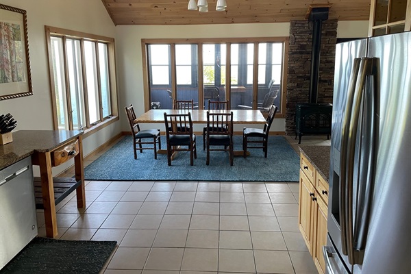 Kitchen to Dining room to Enclosed Porch