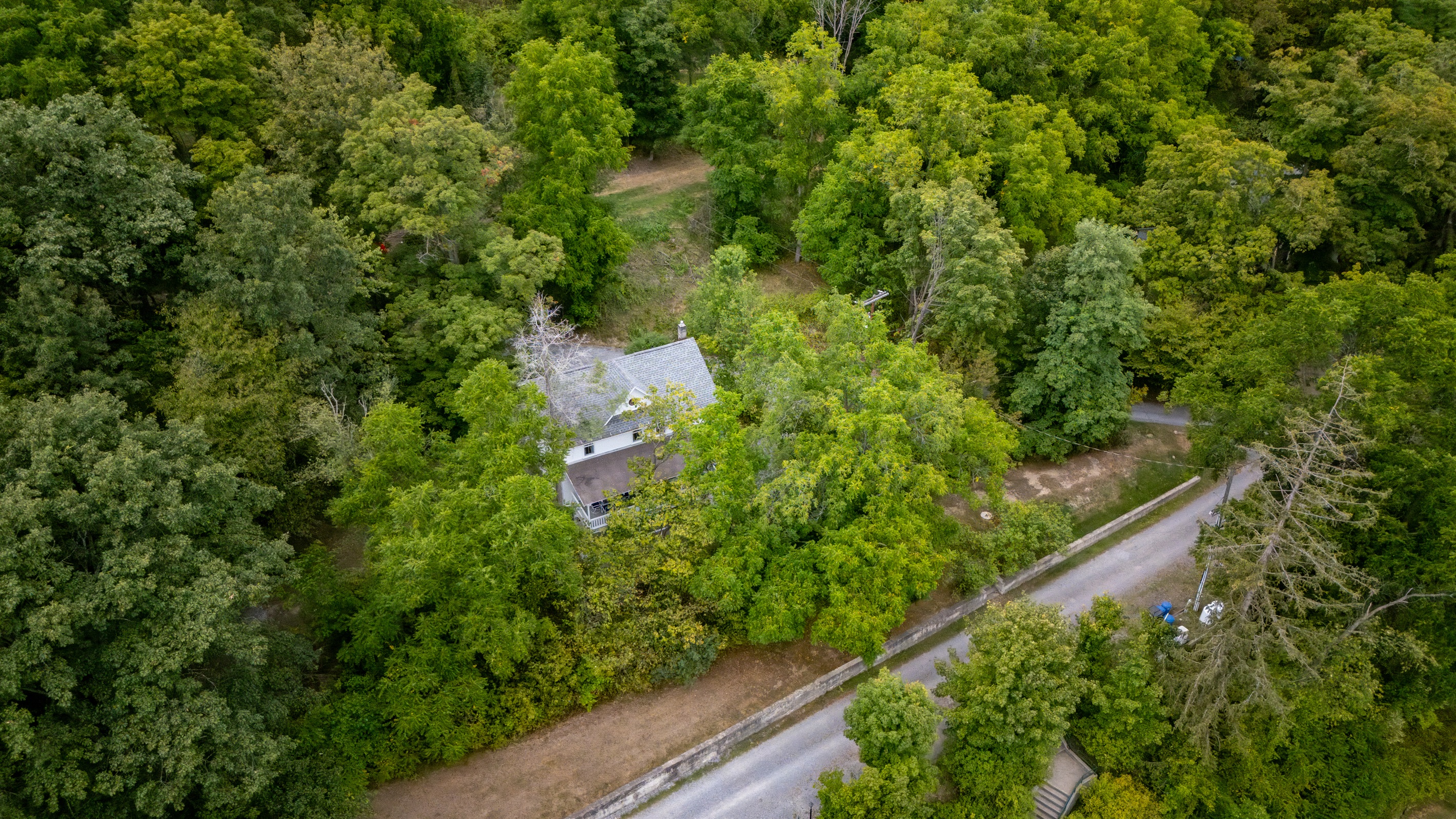 Nestled among lush trees, this charming home offers ultimate seclusion and privacy while being just steps from the lake.