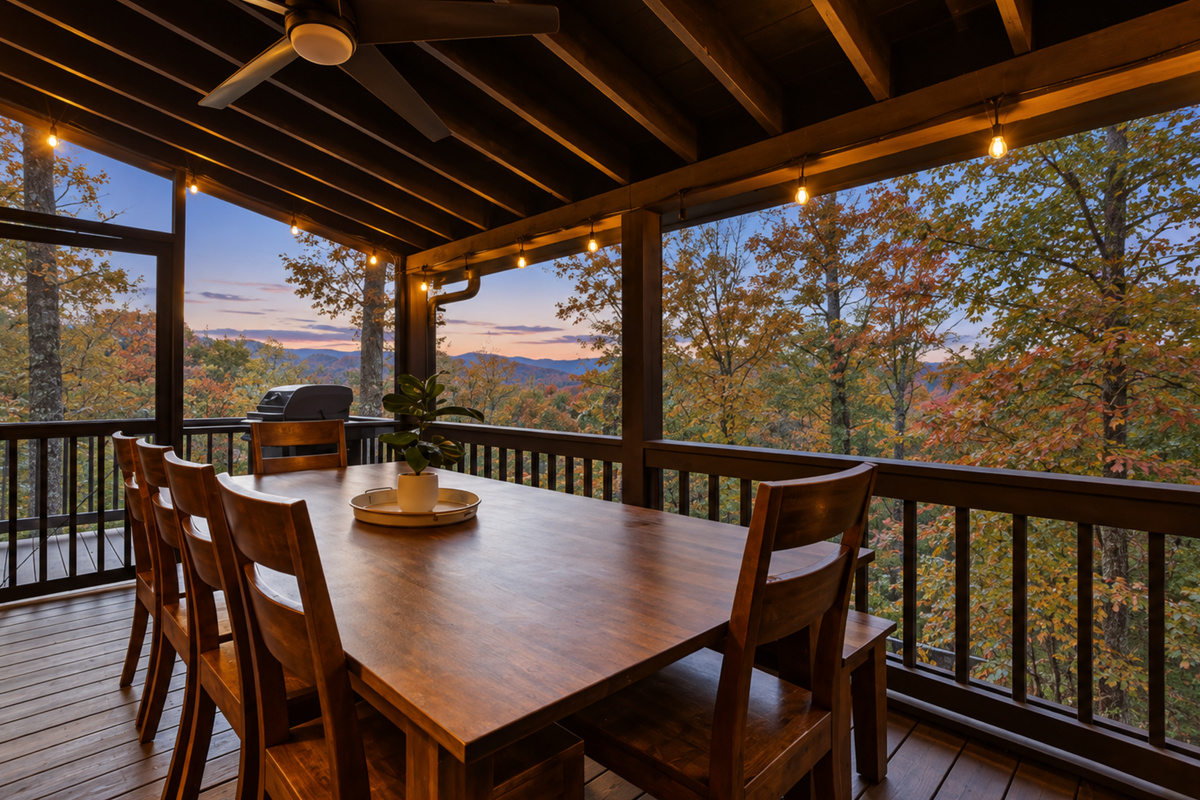 Dinner never looked this good! Mountain views and skies painted by nature.